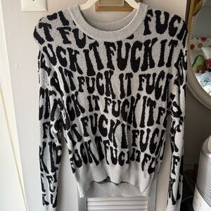 Minnie Rose Bold Black and Gray Sweater